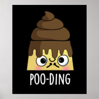 Poo-ding Funny Poop Pudding Pun Dark BG