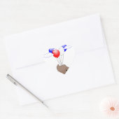 Poo Emoji vliegt met ballonnen Hart Sticker (Envelop)