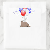 Poo Emoji vliegt met ballonnen Rechthoekige Sticker (Tas)