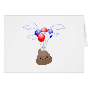 Poo Emoji Voler Avec Ballons