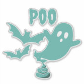 Poo Halloween Ghost Sticker (Voorkant)