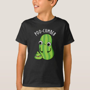 Poo-komkommer Grappige komkommer Pun Dark BG T-shirt