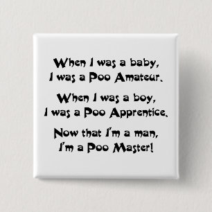 Poo Master Vierkante Button 5,1 Cm