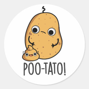 Poo-tato Grappige Groente Poep Grap Ronde Sticker