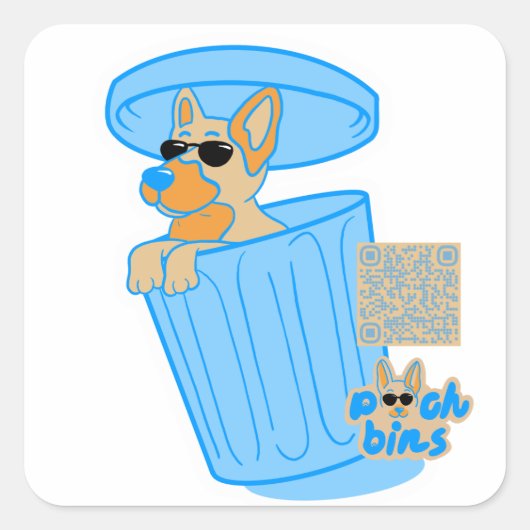 Pooch bindt Duitse herder Vierkante Sticker (Voorkant)