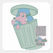 Pooch Bins Poodle Vierkante Sticker (Voorkant)