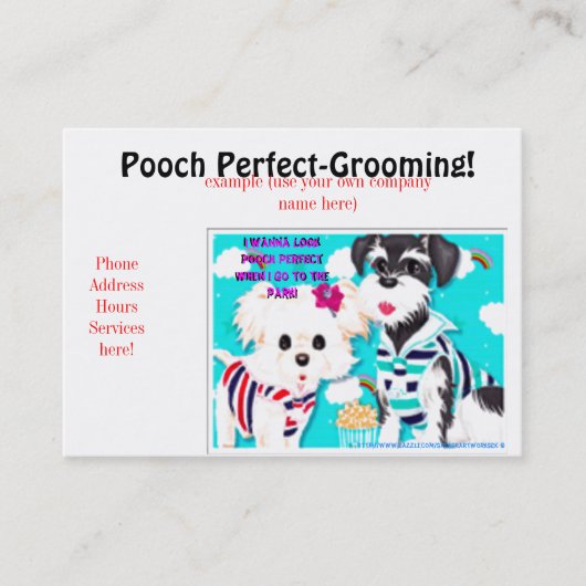 "Pooch Perfect Grooming BC" Visitekaartje (Voorkant)