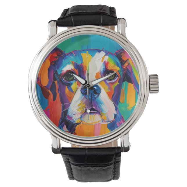 Poochschilderij Horloge (Voorkant)