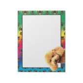 Poodé coloré chien patte motif bloc-notes (Tourné)