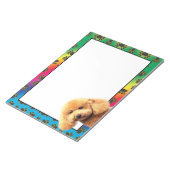 Poodé coloré chien patte motif bloc-notes (Incliné)
