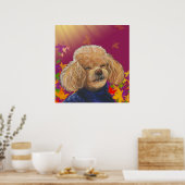 Poodé d'abricot & Feuilles d'automne Poster Imprim (Cuisine)
