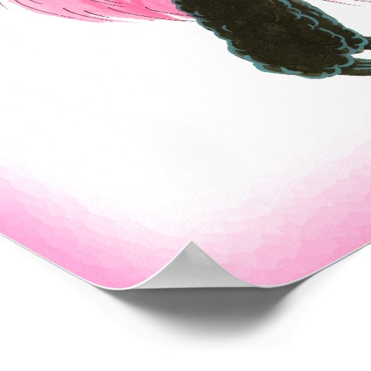 Poodé noir en fourrure Poster Imprimer (Coin)