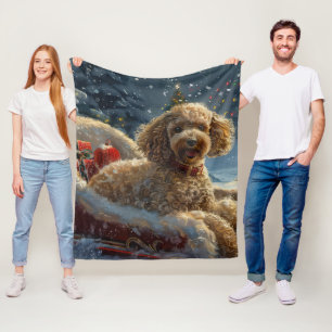 Poodelhond Kerst Festief Fleece Deken