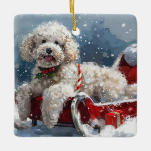 Poodelhond Kerstfeest Keramisch Ornament