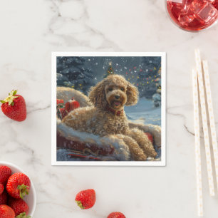 Poodelhond Kerstfeest Servet