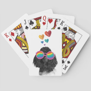 Poodelhond met Hartjes Valentijnsdag Pokerkaarten