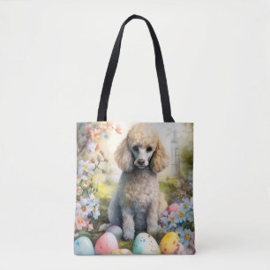Poodelhond met Pasen Eieren Vakantie Draagtas