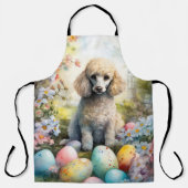Poodelhond met Pasen Eieren Vakantie Schort (Voorkant)
