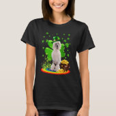 Poodle 1 St Patricks Day Ierse Shamrock hond houdt T-shirt (Voorkant)