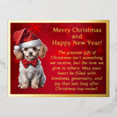 Poodle adorable dans Santa Hat carte postale (Recto)