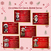 Poodle adorable dans Santa Hat carte postale