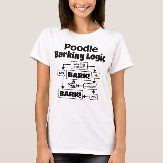 Poodle Barking Logic T-shirt (Voorkant)