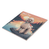 Poodle bij het meer tegeltje (Zijkant)