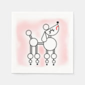 Poodle Birthday Party, roze party Paper Napkins Servet (Voorkant)