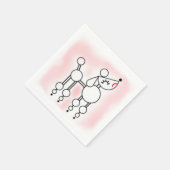 Poodle Birthday Party, roze party Paper Napkins Servet (Hoek)