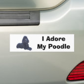 Poodle Black Bumpersticker I Adore (Op auto)