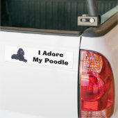 Poodle Black Bumpersticker I Adore (Op Truck)