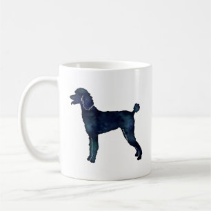 Poodle Black Waterverf Silhouette Koffiemok