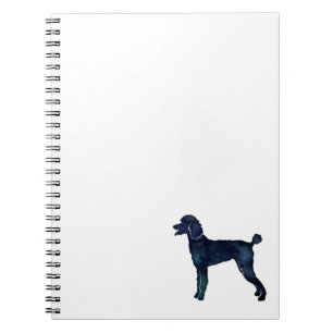 Poodle Black Waterverf Silhouette Notitieboek