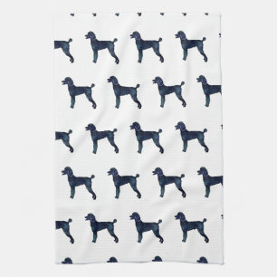 Poodle Black Waterverf Silhouette Theedoek