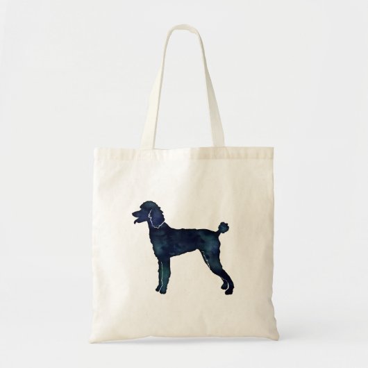Poodle Black Waterverf Silhouette Tote Bag (Voorkant)