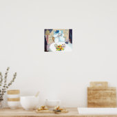 Poodle blanc Cupcake Tea Party Poster Imprimer (Cuisine)
