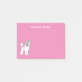 Poodle blanc Notes Post-it® personnalisées 4 po x  (Devant)