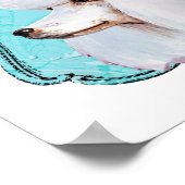 Poodle blanc Pink Feather Casquette Poster Imprime (Coin)