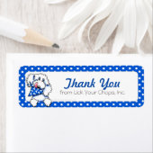 Poodle blanc Points Bleus Animaux Étiquettes d'ent (En situation)