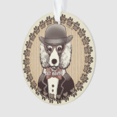 Poodle Blanc portant des lunettes (devant)