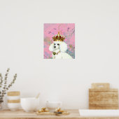 Poodle blanc Princess Hummingbird Affiche (Cuisine)