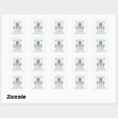 Poodle Blue deur New Address Label Sticker (Vel)