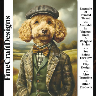 Poodle Boer Portret In Landschap CG6 Découpage Tissuepapier