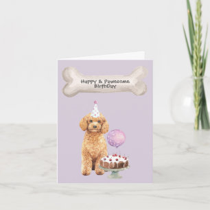 Poodle Cavapoo Dog Birthday Feestdagen Kaart