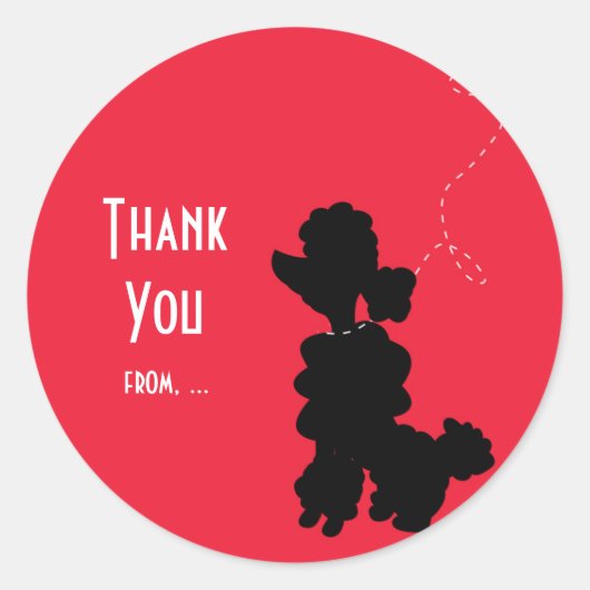 Poodle Chien Anniversaire Fête Favoriser Sticker (Devant)