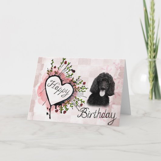 Poodle Chien Bonne Carte de voeux d'anniversaire (Devant)