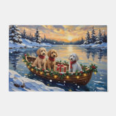 Poodle Christmas Boat Holiday Deurmat (Voorkant)