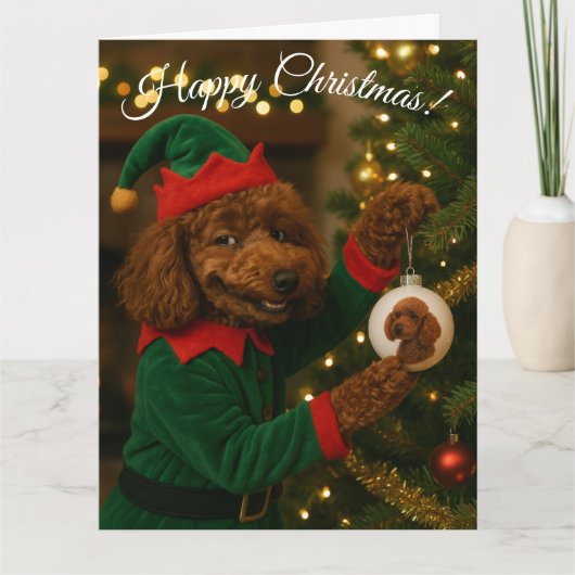Poodle Christmas card Kaart (Voorkant)