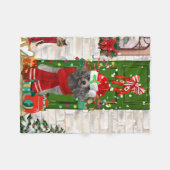 Poodle Christmas Fleece Deken (Voorkant (Horizontaal))