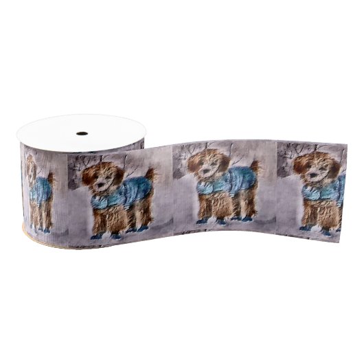 Poodle Christmas Grosgrain Lint (Spoel)